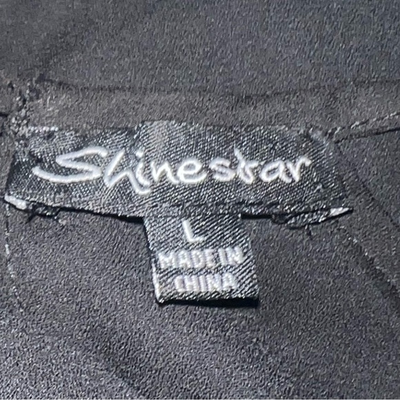 Shine star black polyester blouse Size L - Picture 6 of 7